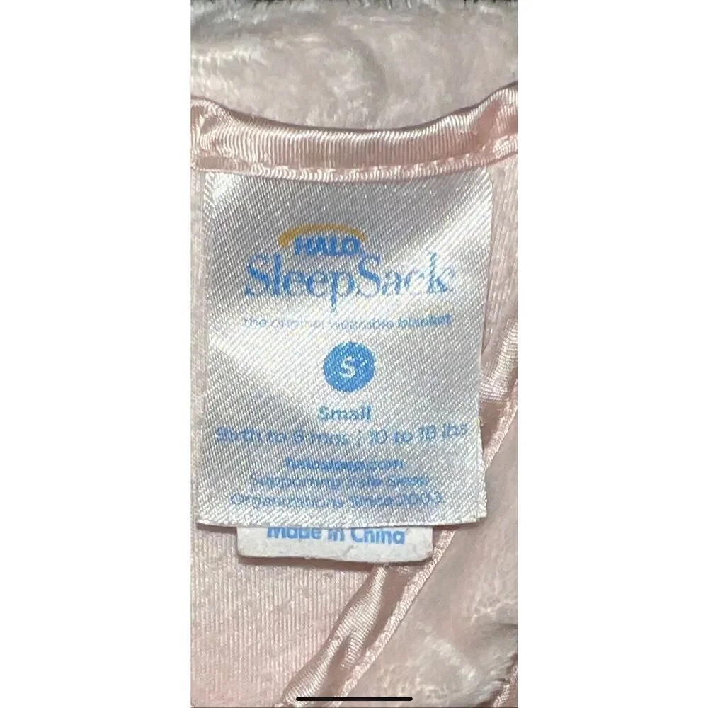 HALO Sleepsack Wearable Blanket Pink Plush Dots Size Small